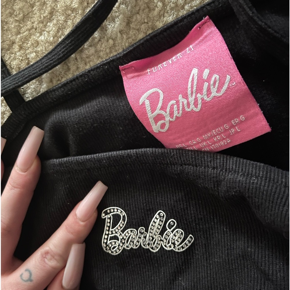 Black Barbie Forever 21 Matching Shorts Tank Set [Shorts and Crop Top Included] - Picture 9 of 9
